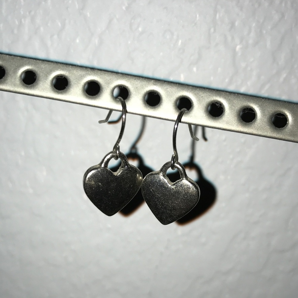 silver heart earrings
